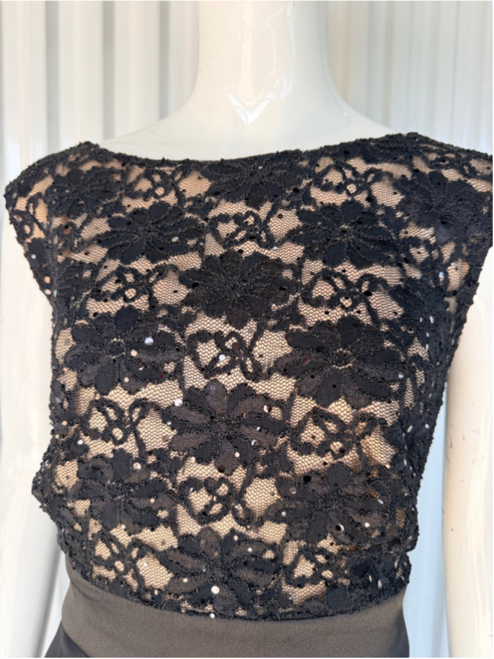 Women's Connected Apparel Black Lace Tiered Dress Size 14 - Picture 5 of 11